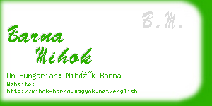 barna mihok business card